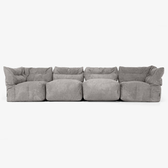 4-Sitzer Modulares Sofa-Set - Cord Graphitgrau 01