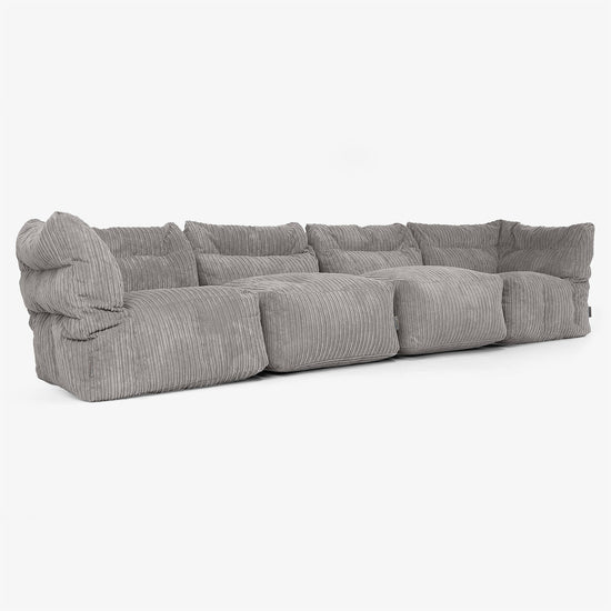 4-Sitzer Modulares Sofa-Set - Cord Graphitgrau 02
