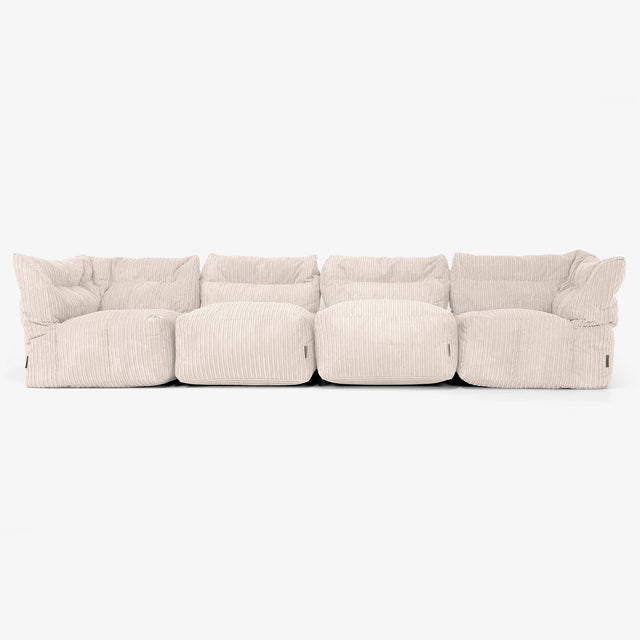 4-Sitzer Modulares Sofa-Set - Cord Elfenbein 01