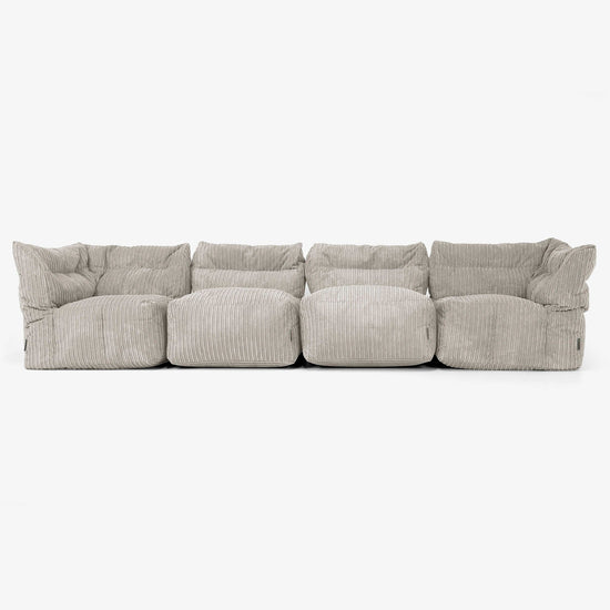 4-Sitzer Modulares Sofa-Set - Cord Nerzfarben 01