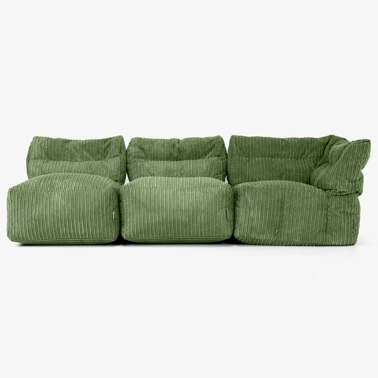 3-Sitzer Modulares Sofa-Set ohne Armlehnen - Cord Nadelwaldgrün 04