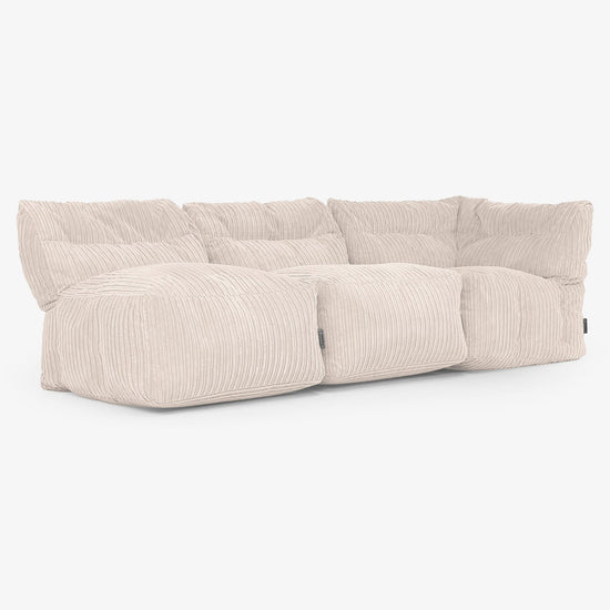 3-Sitzer Modulares Sofa-Set ohne Armlehnen - Cord Elfenbein 03