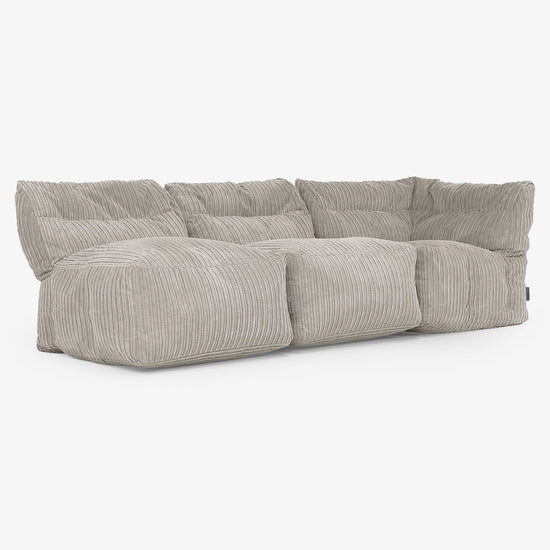 3-Sitzer Modulares Sofa-Set ohne Armlehnen - Cord Nerzfarben 03