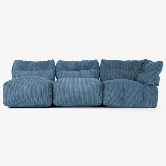 3-Sitzer Modulares Sofa-Set ohne Armlehnen - Cord Marineblau 04