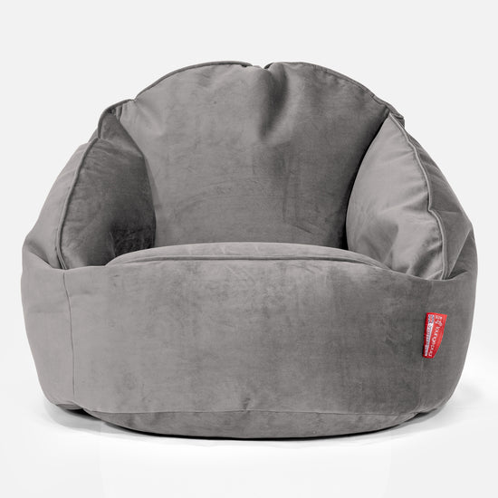 Bubble Sitzsack Sessel - Samt Silber 01