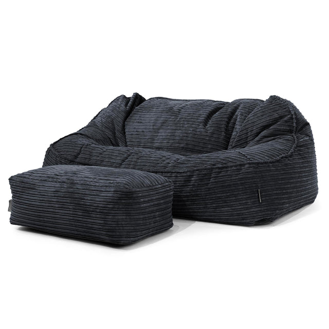 Das Slouchy XXL Sitzsack Sofa - Cord Schwarz 02
