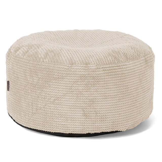 Großer runder Fußhocker - Pom-Pom Creme 01