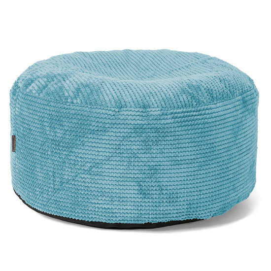 Großer runder Fußhocker - Pom-Pom Türkis 01