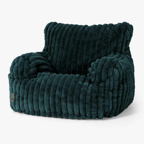 Josephine Sitzsack Ohrensessel - Ultra Plüsch Cord Blaugrün 01