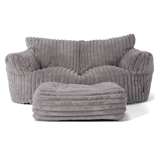 Josephine Sitzsack Sofa - Ultra Plüsch Cord Grau 02