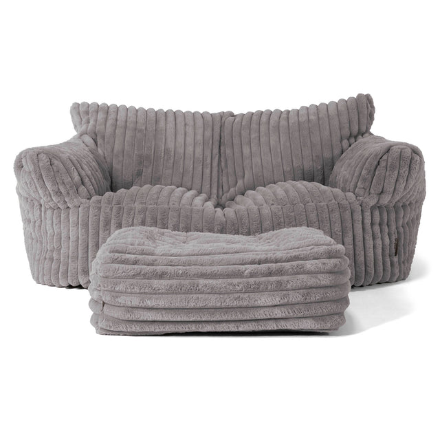 Josephine Sitzsack Sofa - Ultra Plüsch Cord Grau 02