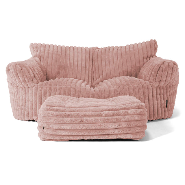 Josephine Sitzsack Sofa - Ultra Plüsch Cord Pastellrosa 02