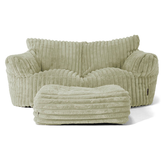 Josephine Sitzsack Sofa - Ultra Plüsch Cord Salbeigrün 02