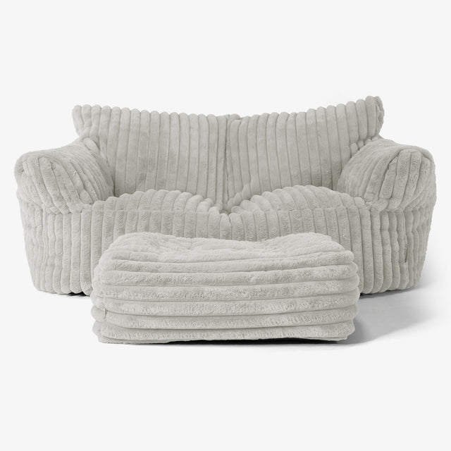 Josephine Sitzsack Sofa - Ultra Plüsch Cord Salbeigrün 02