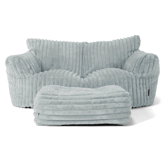 Josephine Sitzsack Sofa - Ultra Plüsch Cord Taubenblau 02
