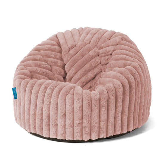 Klassicher Kindersessel Sitzsack 1-5 jahren - Ultra Plüsch Cord Pastellrosa 01