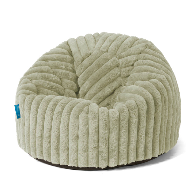 Klassicher Kindersessel Sitzsack 1-5 jahren - Ultra Plüsch Cord Salbeigrün 01
