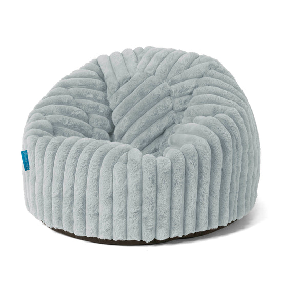 Klassicher Kindersessel Sitzsack 1-5 jahren - Ultra Plüsch Cord Taubenblau 01
