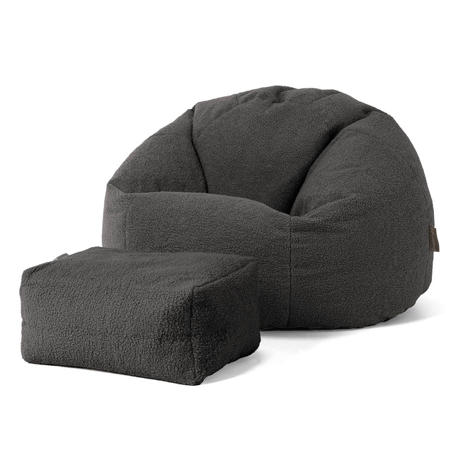 Klassischer Sitzsack Sessel - Bouclé Graphitgrau 02