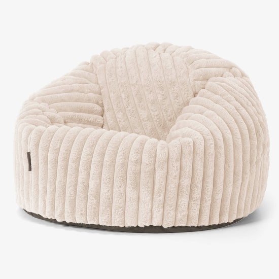 Klassischer Sitzsack Sessel - Ultra Plüsch Cord Creme 01
