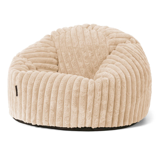 Klassischer Sitzsack Sessel - Ultra Plüsch Cord Creme 01