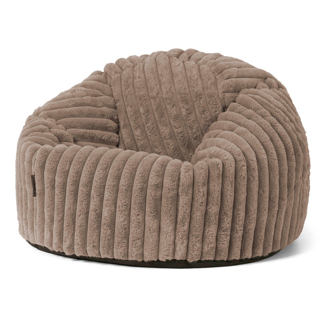 Klassischer Sitzsack Sessel - Ultra Plüsch Cord Nerzfarben 01