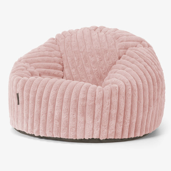 Klassischer Sitzsack Sessel - Ultra Plüsch Cord Pastellrosa 01