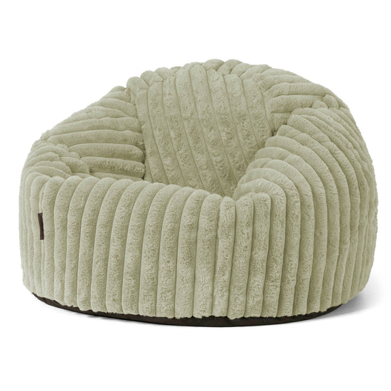 Klassischer Sitzsack Sessel - Ultra Plüsch Cord Salbeigrün 01