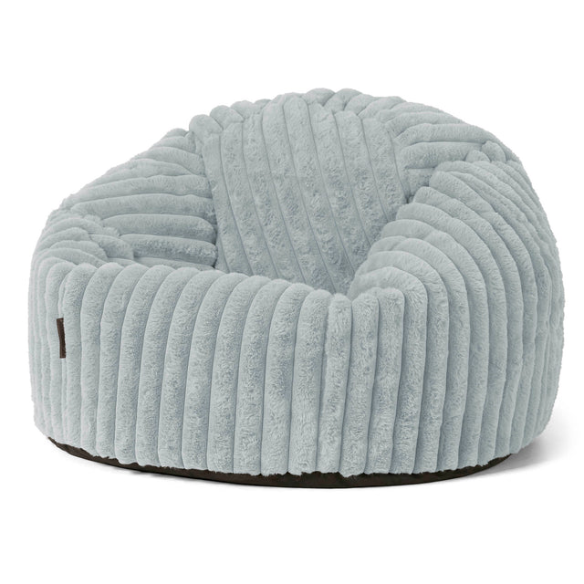 Klassischer Sitzsack Sessel - Ultra Plüsch Cord Taubenblau 01
