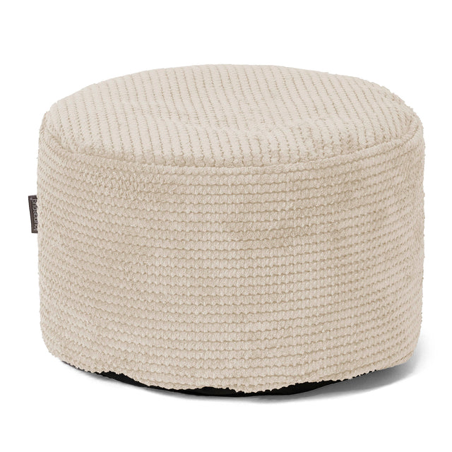 Kleiner runder Fußhocker - Pom-Pom Creme 01