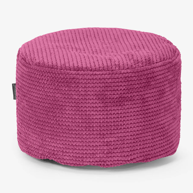 Kleiner runder Fußhocker - Pom-Pom Pink 01