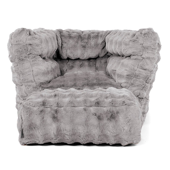 Louis Sitzsack Ohrensessel - Bubble Pelz Grau 02