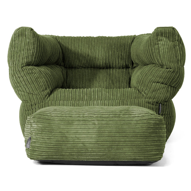 Louis Sitzsack Ohrensessel - Cord Nadelwaldgrün 02