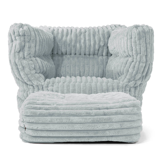 Louis Sitzsack Ohrensessel - Ultra Plüsch Cord Taubenblau 02
