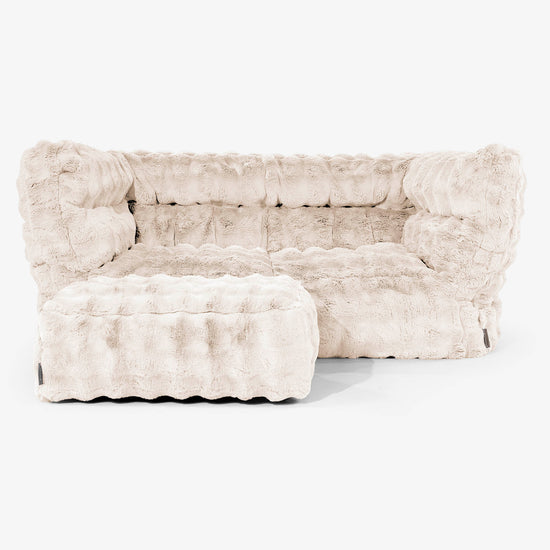 2-Sitzer Albert Sitzsacksofa 2.0 - Bubble Pelz Creme 02