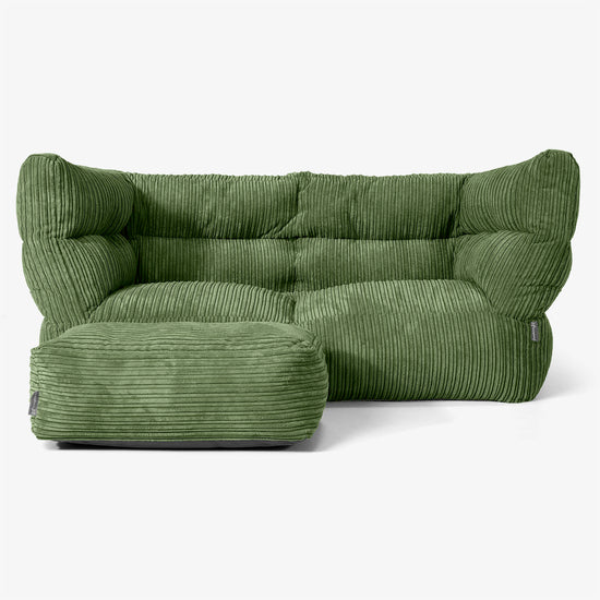 2-Sitzer Albert Sitzsacksofa 2.0 - Cord Nadelwaldgrün 02