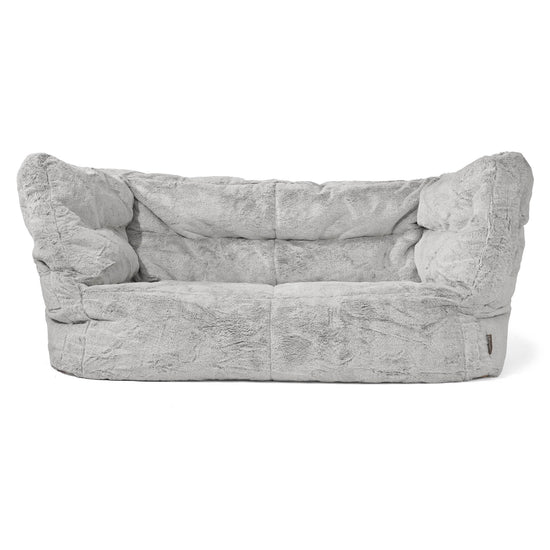 2-Sitzer Albert Sitzsacksofa 2.0 - Kaninchen Kunstfell Hellgrau 01