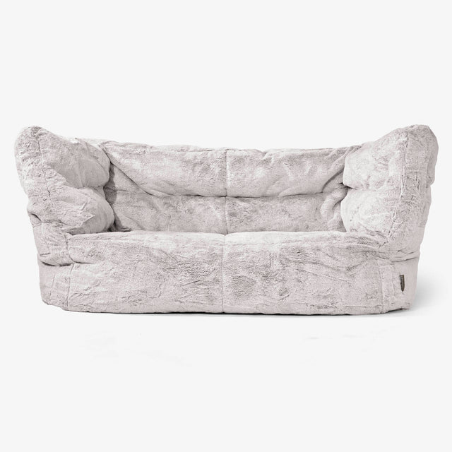 2-Sitzer Albert Sitzsacksofa 2.0 - Kaninchen Kunstfell Hellgrau 01