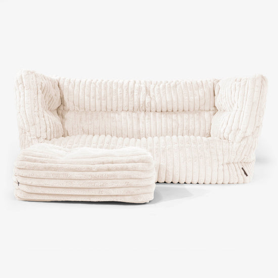2-Sitzer Albert Sitzsacksofa 2.0 - Ultra Plüsch Cord Creme 02