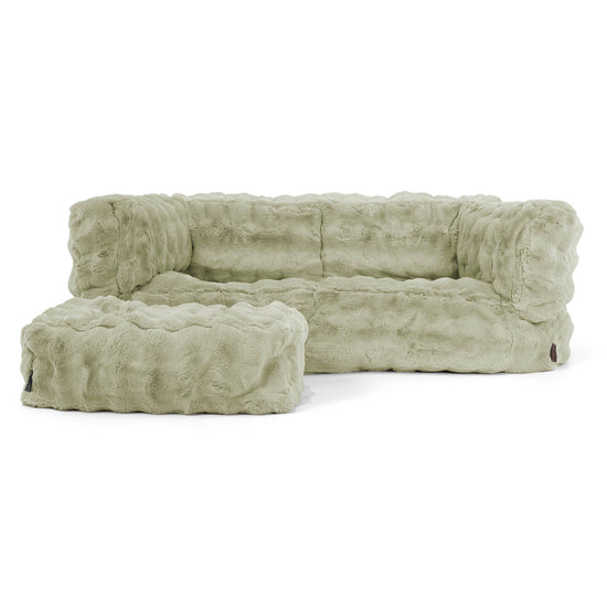 2-Sitzer Albert Sitzsacksofa - Bubble Pelz Salbeigrün 02