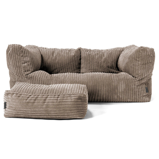 2-Sitzer Albert Sitzsacksofa - Cord Beigegrau 02