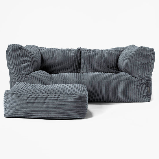 2-Sitzer Albert Sitzsacksofa - Cord Schiefergrau 02