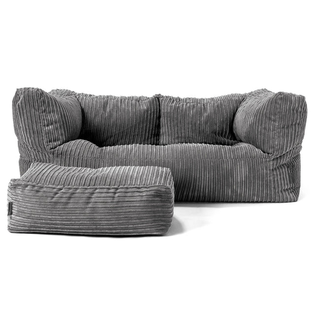 2-Sitzer Albert Sitzsacksofa - Cord Schiefergrau 02