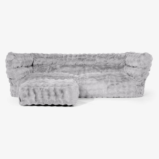 3-Sitzer Albert Sitzsacksofa 2.0 - Bubble Pelz Grau 02