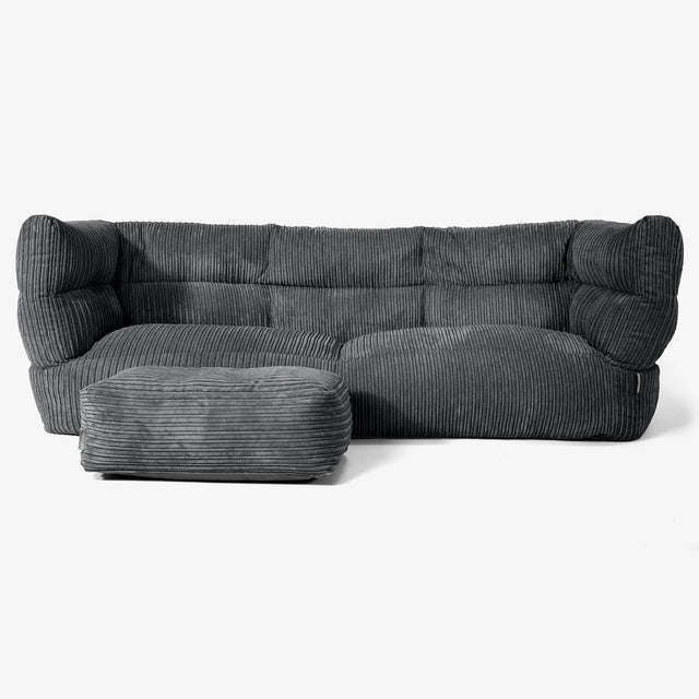 3-Sitzer Albert Sitzsacksofa 2.0 - Cord Schwarz 02