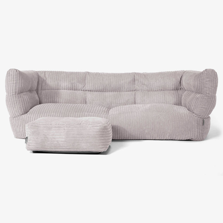 3-Sitzer Albert Sitzsacksofa 2.0 - Cord Silbergrau 02