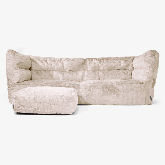 3-Sitzer Albert Sitzsacksofa 2.0 - Kaninchen Kunstfell Goldbraun 02