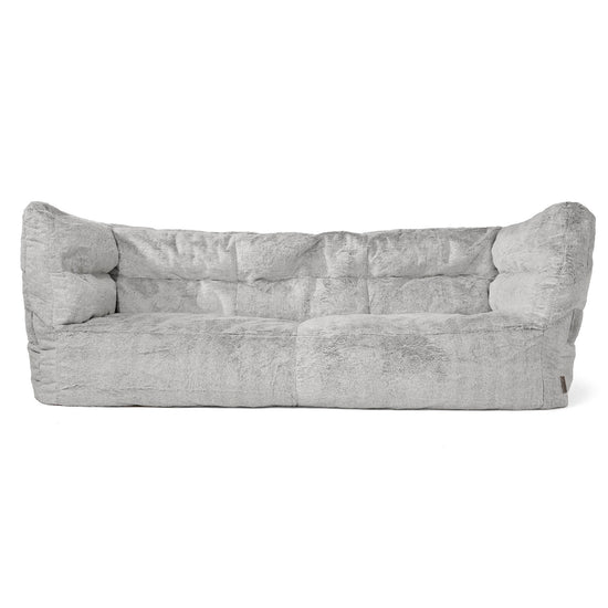 3-Sitzer Albert Sitzsacksofa 2.0 - Kaninchen Kunstfell Hellgrau 01