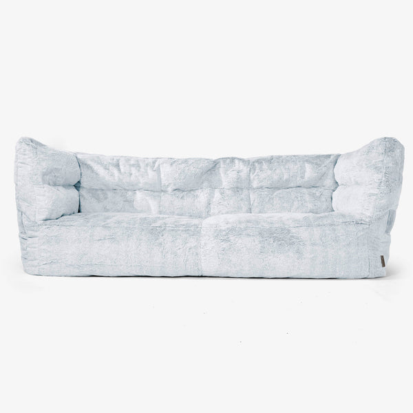 3-Sitzer Albert Sitzsacksofa 2.0 - Kaninchen Kunstfell Pastellblau 01
