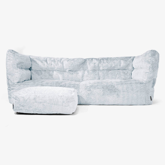 3-Sitzer Albert Sitzsacksofa 2.0 - Kaninchen Kunstfell Pastellblau 02